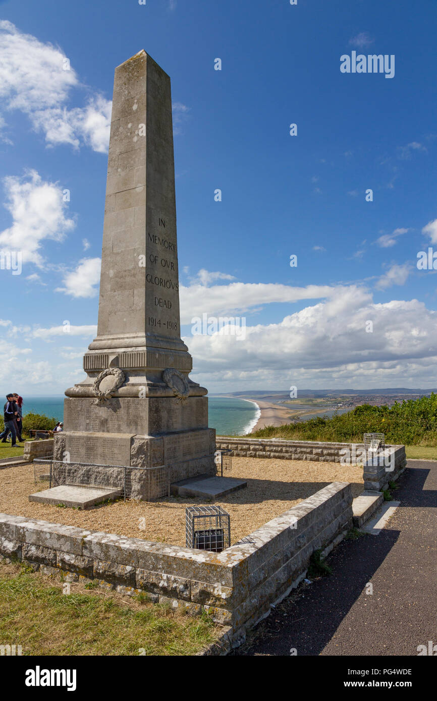 Cénotaphe Portland War Memorial sur l'Île de Portland, Dorset Banque D'Images