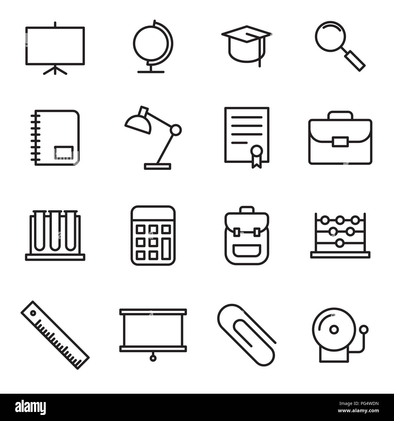 L'éducation, les icon set convient pour info, sites web graphiques et des supports d'impression et d'interfaces. Vecteur Ligne d'icônes. Illustration de Vecteur