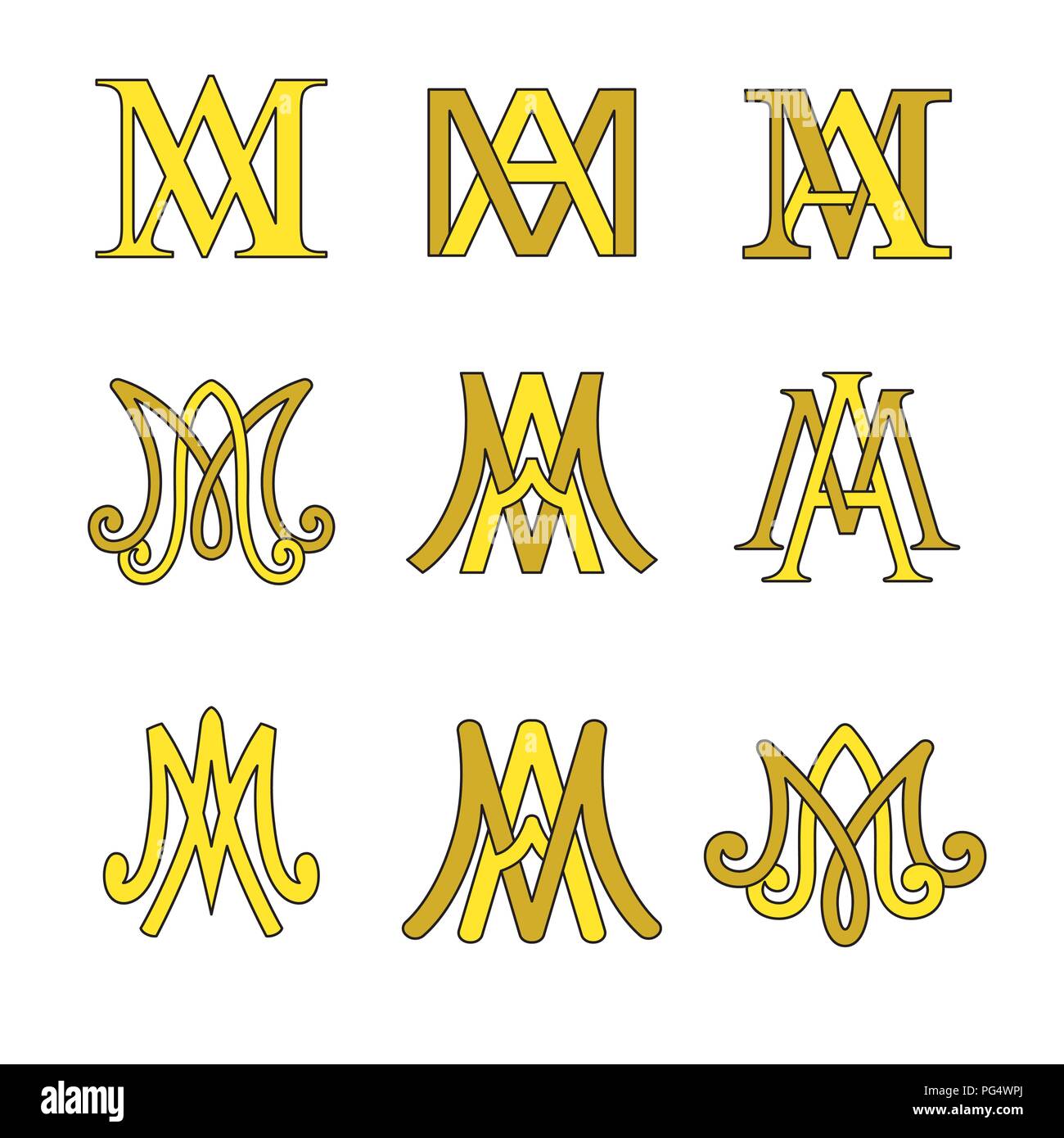 Monogramme de l'Ave Maria ensemble de symboles. Signes religieux catholique. Illustration de Vecteur Monogramme de l'Ave Maria ensemble de symboles. Signes religieux catholique. Illustration de Vecteur