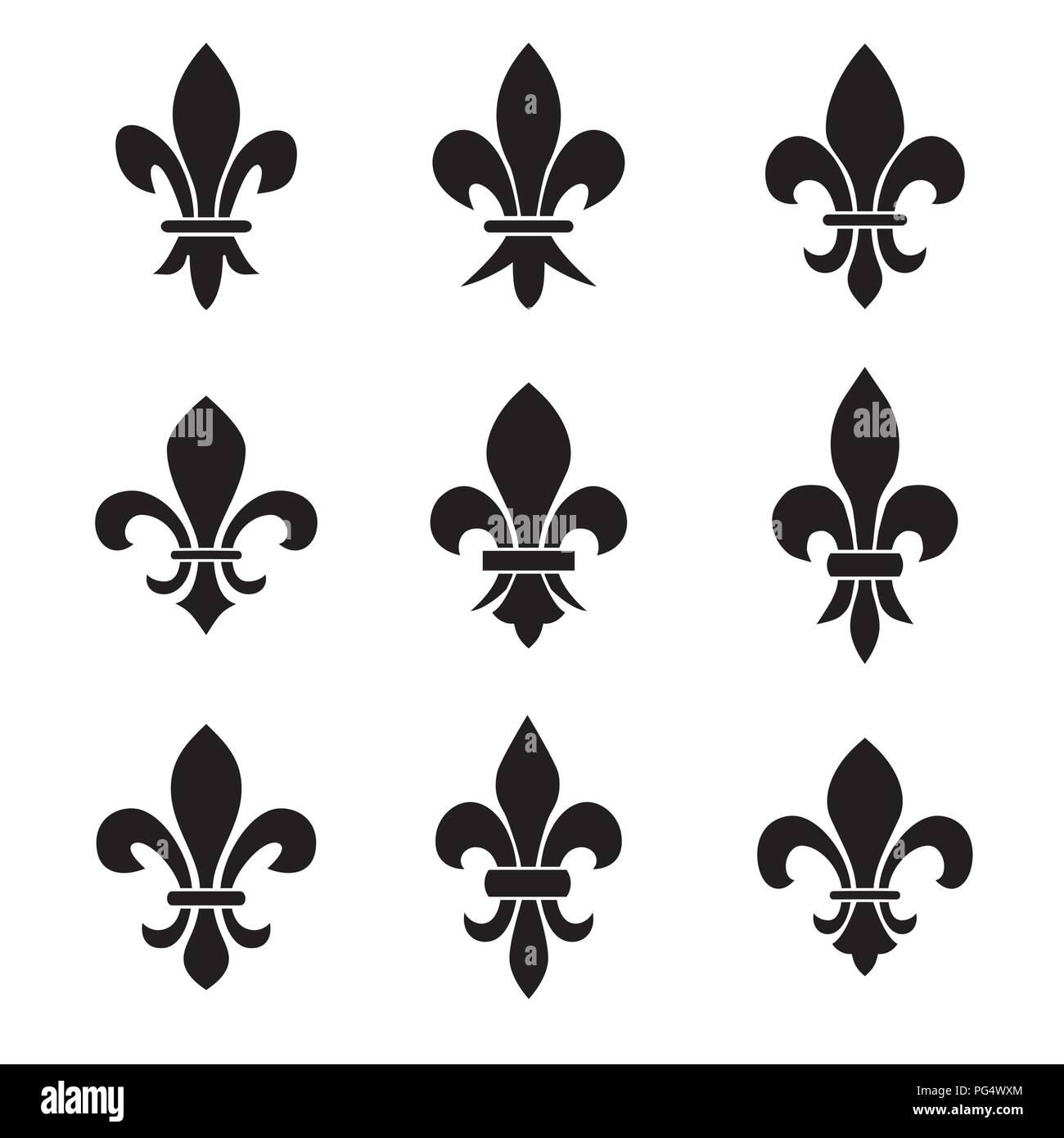 Ensemble d'emblèmes Fleur de Lys symboles Image Vectorielle Stock Alamy