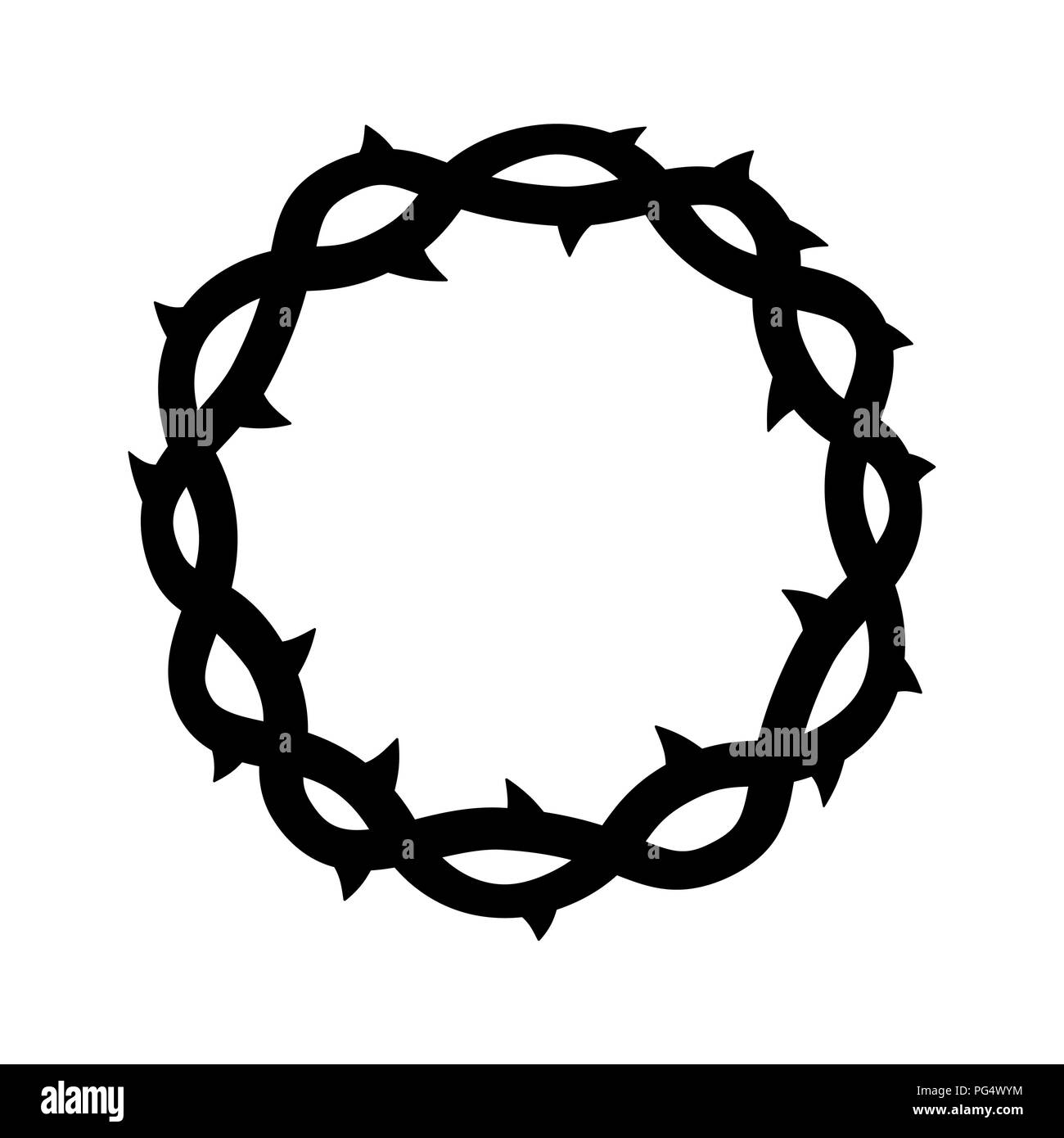 Couronne d'épines, symbole religieux du Christianisme pâques illustration vectorielle. Illustration de Vecteur