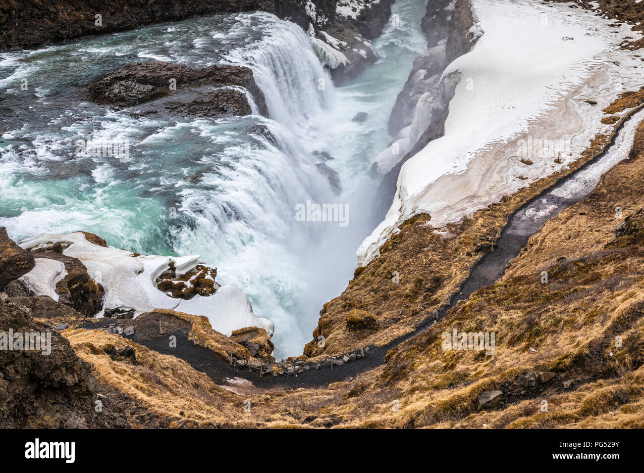 Cascade de Gullfoss, l'Islande Banque D'Images