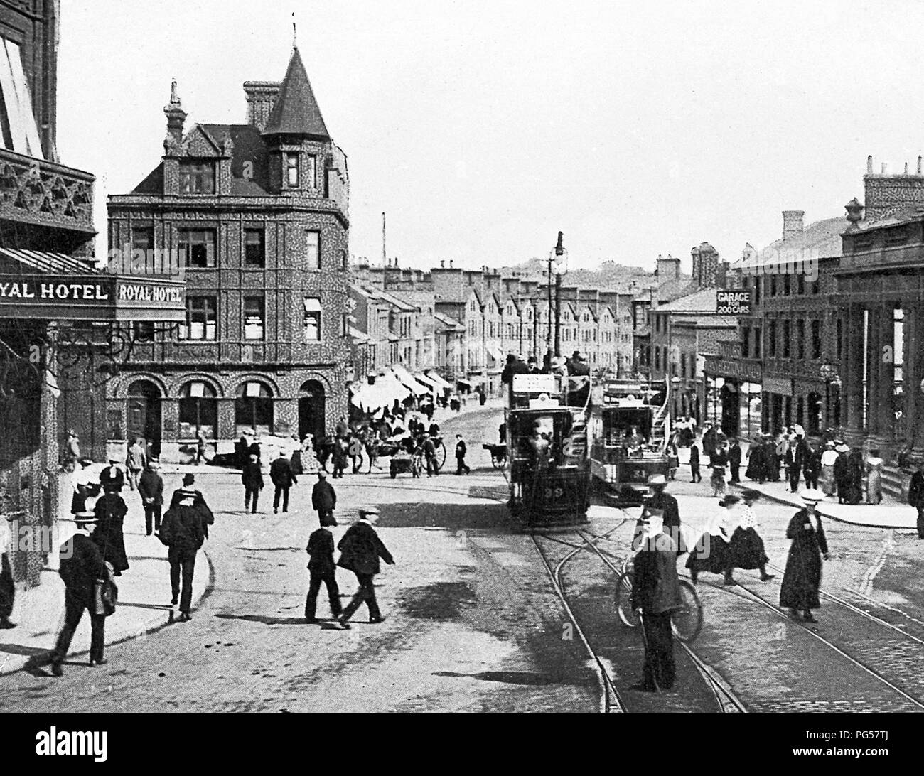 Prince of Wales Road, Norwich, début des années 1900 Banque D'Images