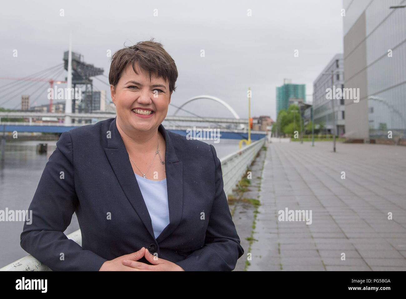 Ruth Davidson MSP - Leader du Parti unioniste et conservateur écossais, les Studios de la BBC, Glasgow, Écosse - 1er juin 2017 Banque D'Images