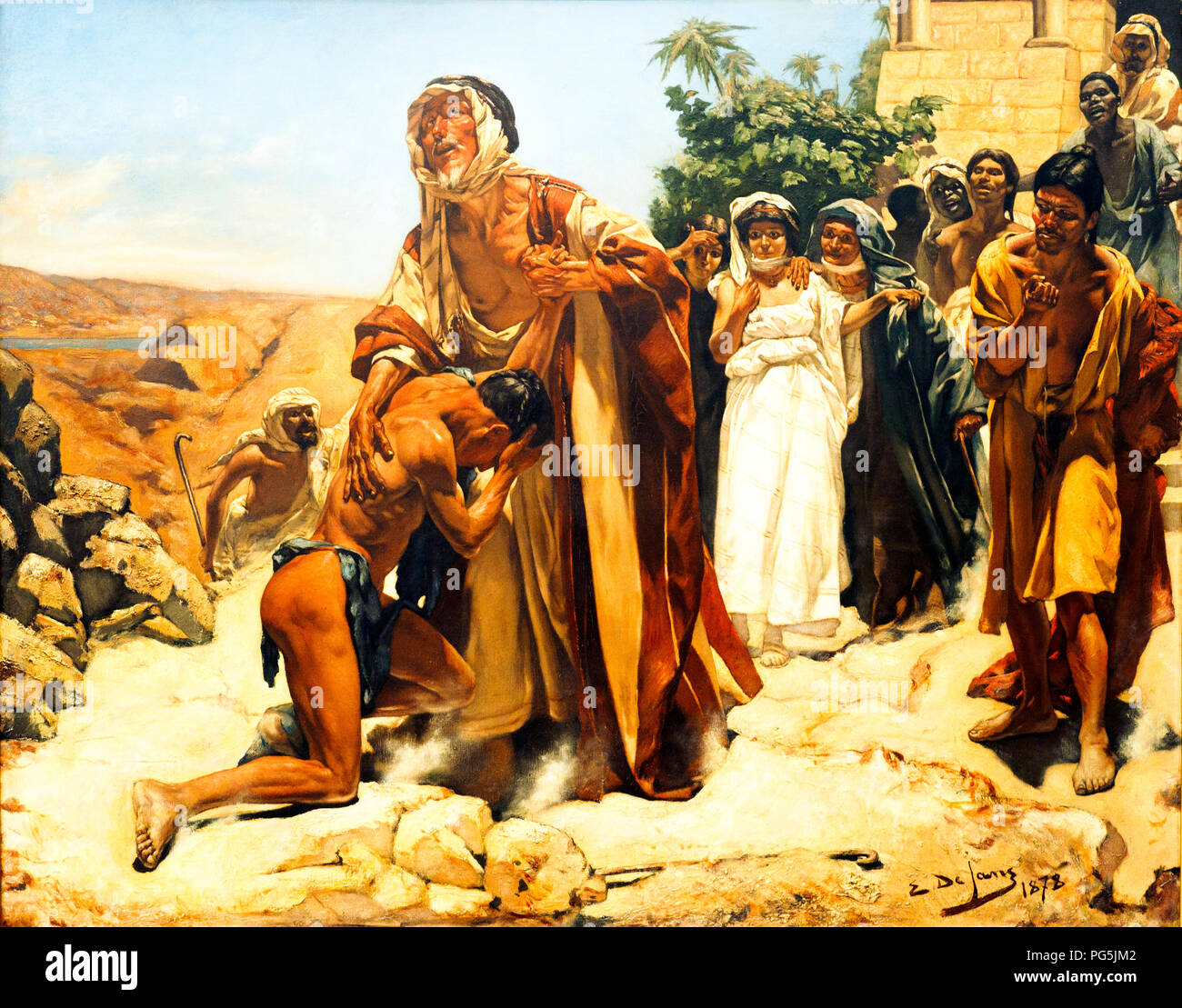 Retour du fils prodigue (1878) par Edouard de Jans (1855-1919) Banque D'Images