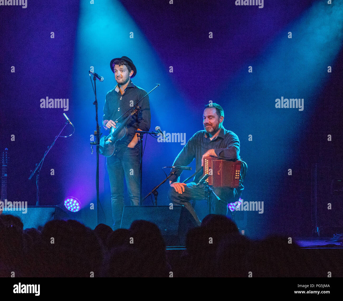 Cara Dillon Concert à Sidmouth Folk Festival dans le rectangle de jambon le 8 août 2018 Banque D'Images