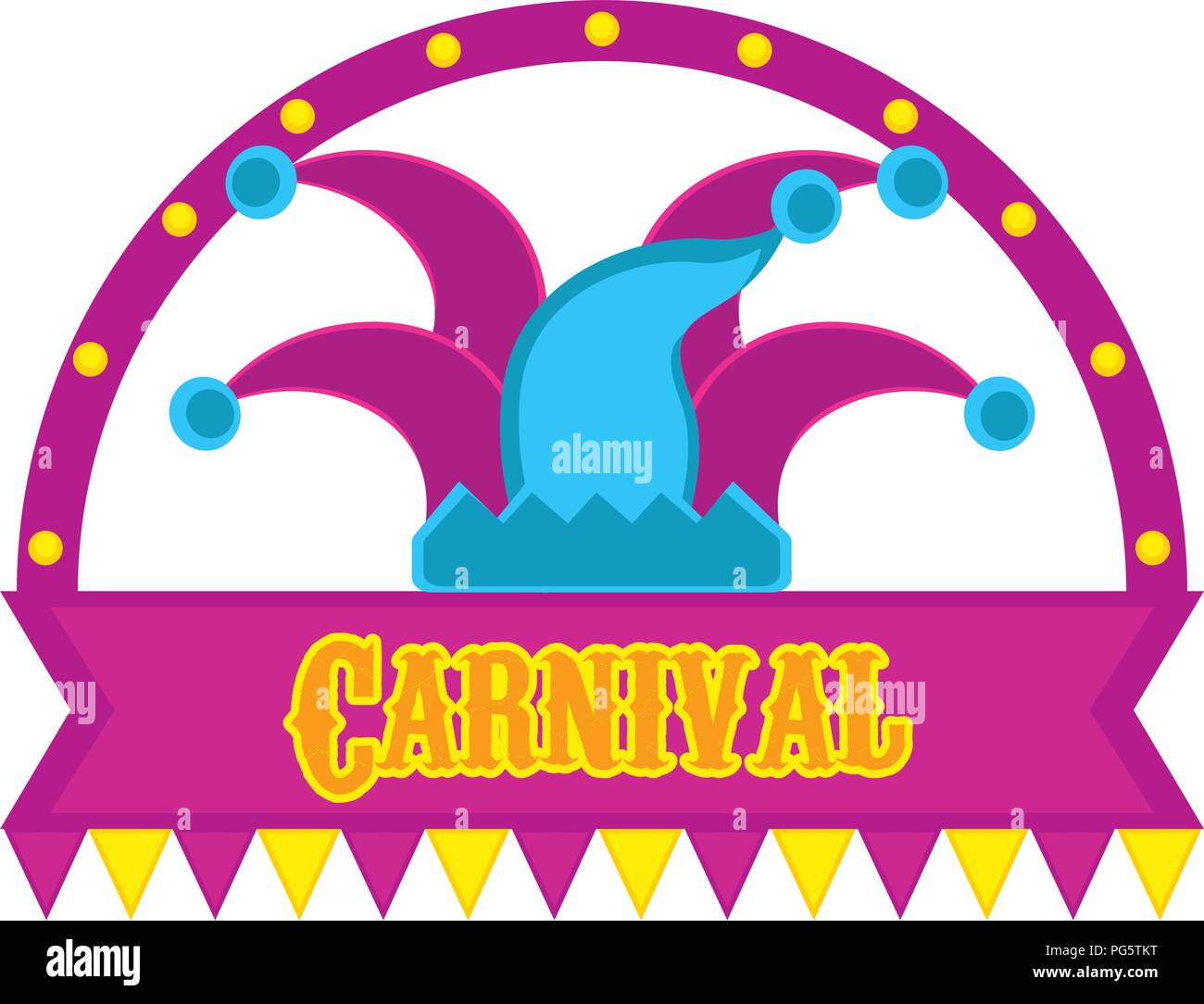 Les arlequins hat sur une étiquette Carnaval Illustration de Vecteur