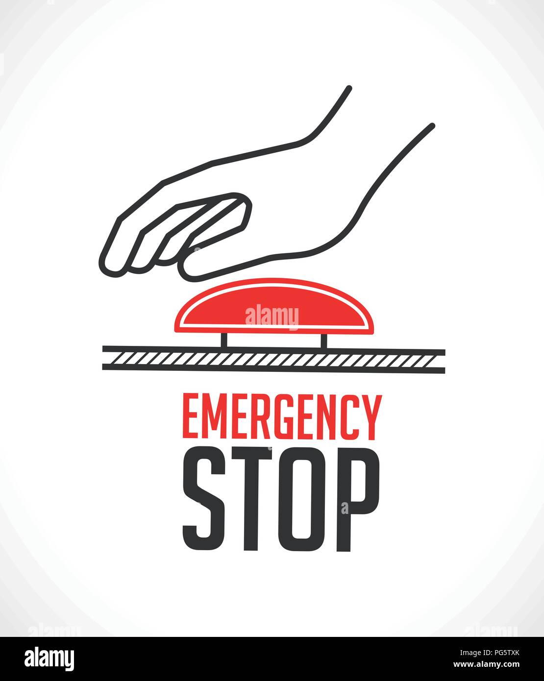 Bouton d'arrêt d'urgence - icône concept Illustration de Vecteur