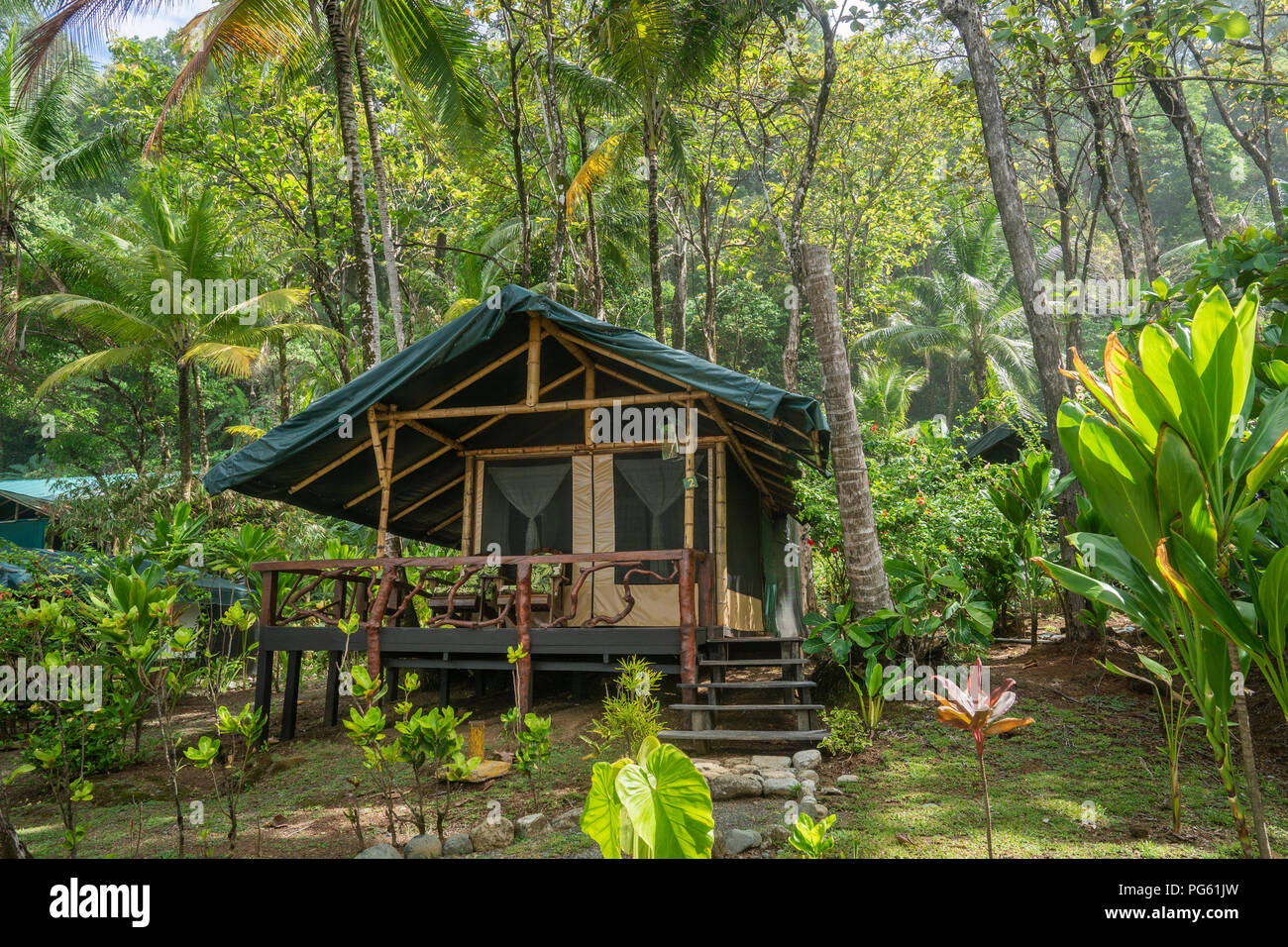 La Leona Lodge, parc national de Corcovado, péninsule d'Osa, au Costa Rica. Banque D'Images