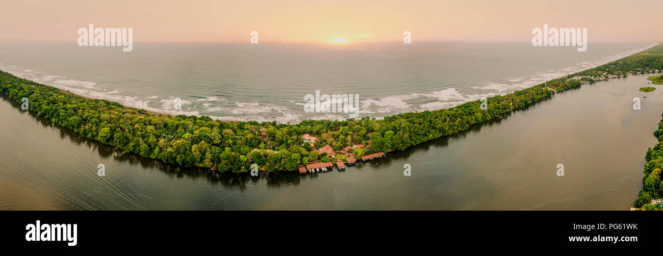 Evergreen Hotel, Parc National de Tortuguero, Costa Rica. Banque D'Images