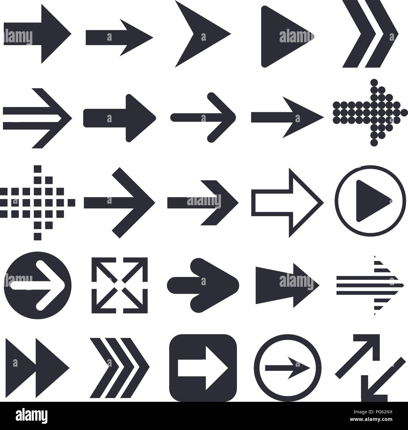 Flèches noires. Collection d'icônes web Illustration de Vecteur