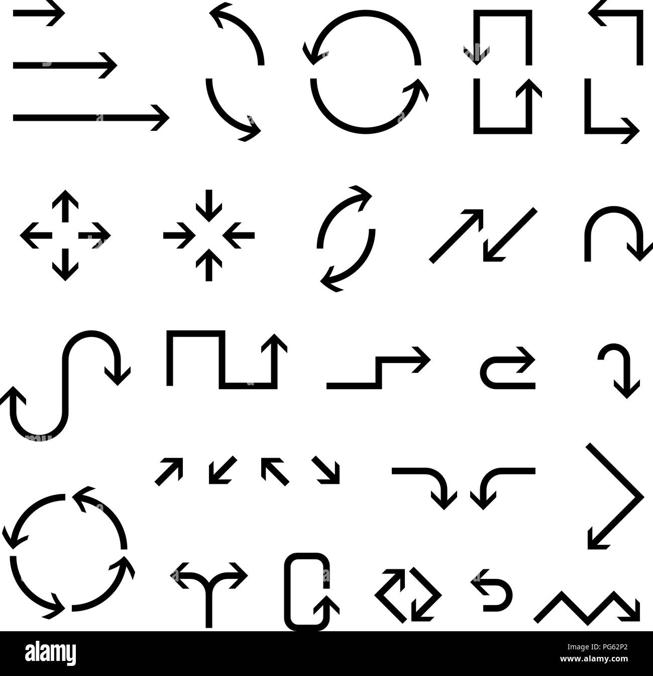 Jeu de flèches noires. Collection de signes web Illustration de Vecteur