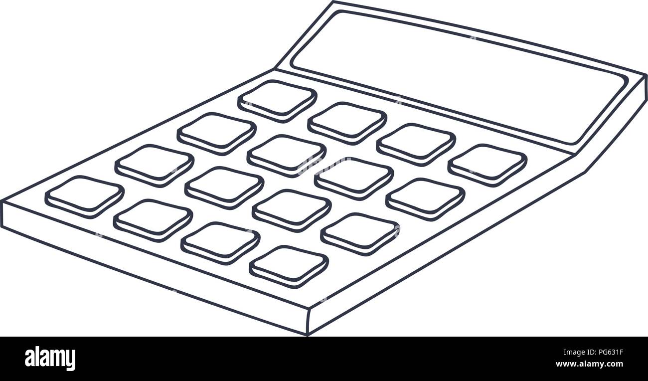 Calculatrice. Style Doodle illustration noir et blanc Illustration de Vecteur