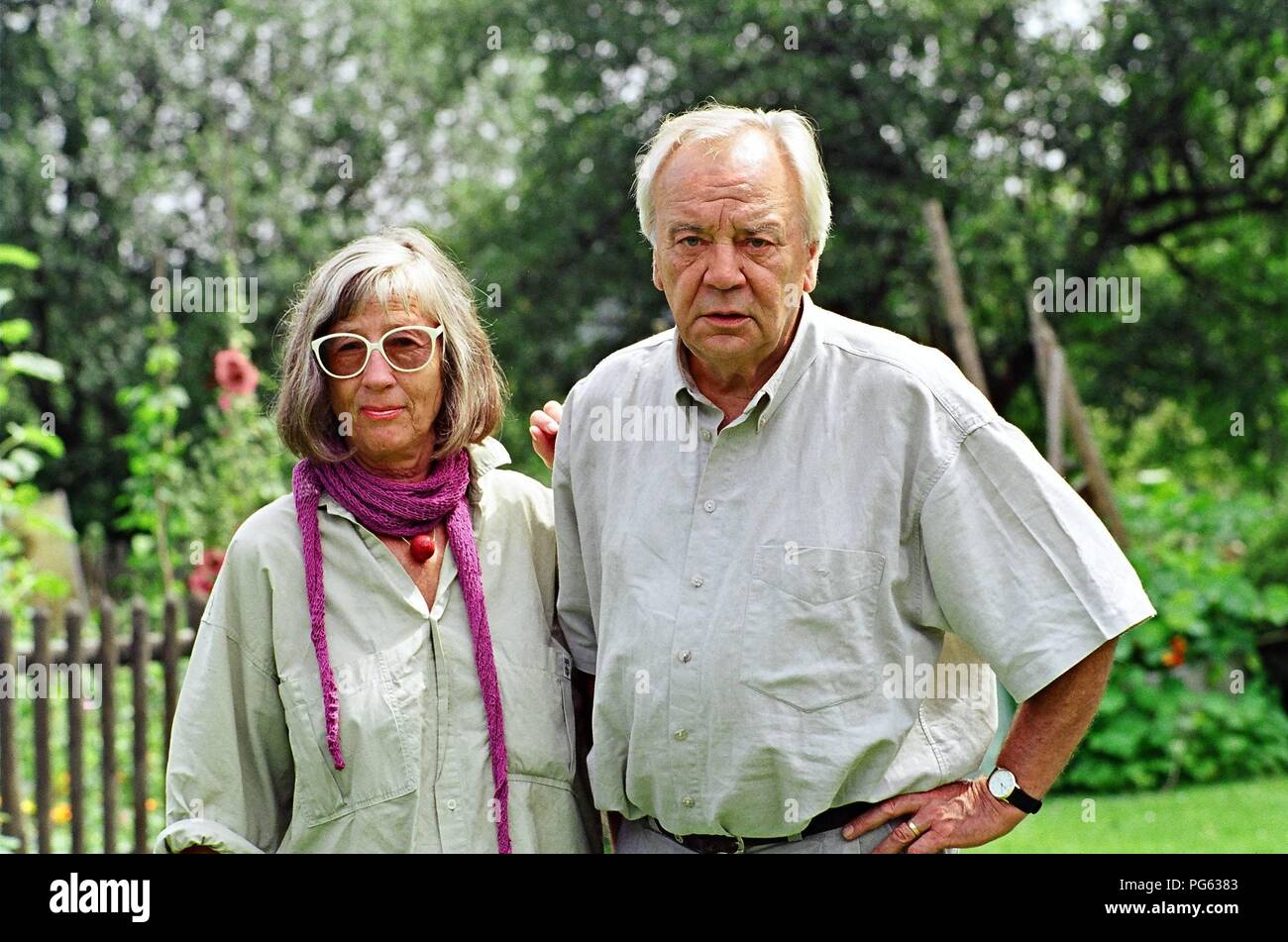 Le peintre Rango Bean et son mari Juergen Becker. Banque D'Images