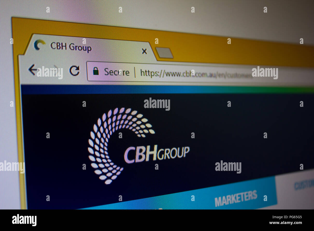 Site Web Page d'accueil Groupe CBH Banque D'Images