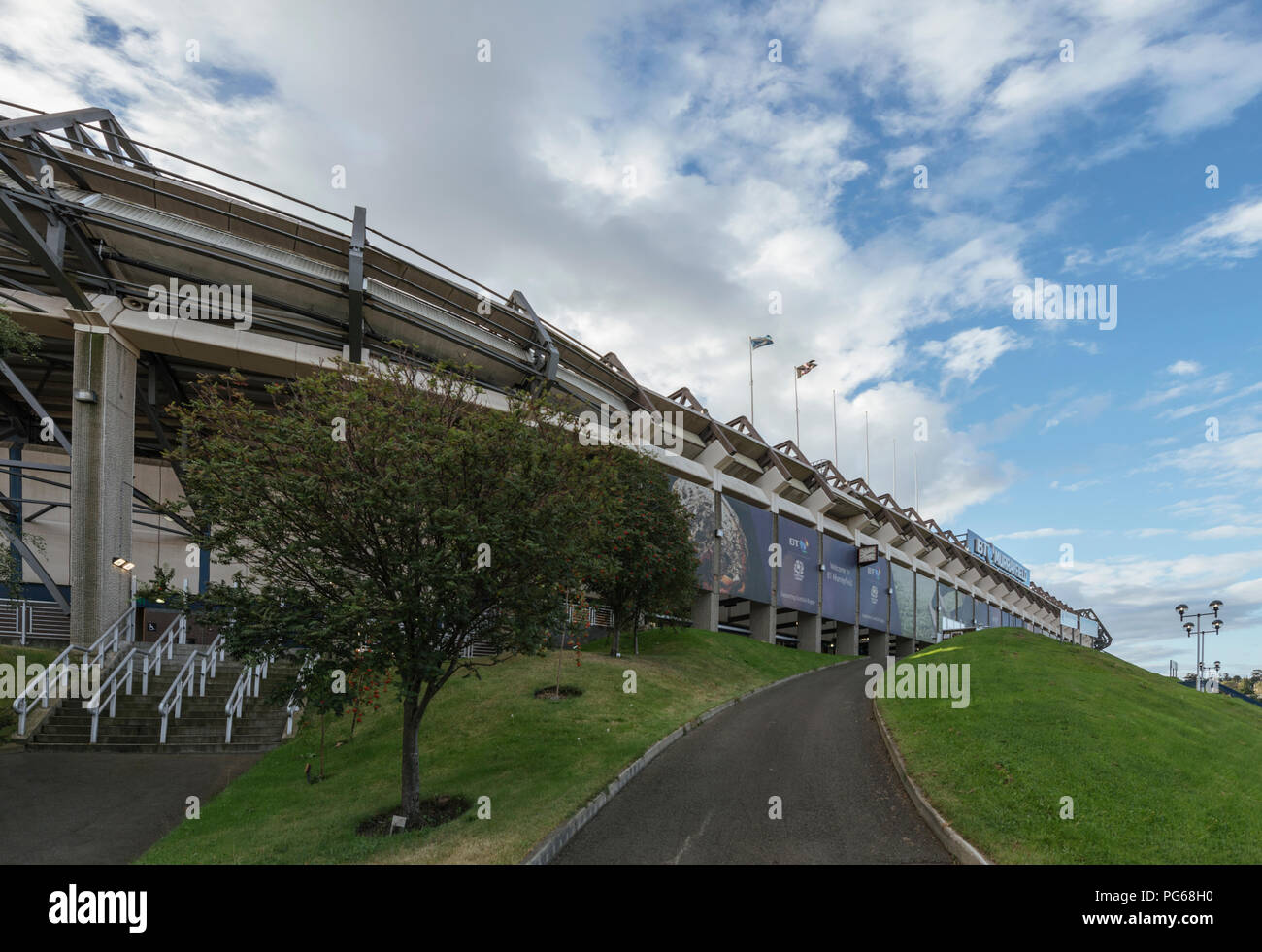 Le stade de Murrayfield est l'accueil de l'équipe nationale de rugby Ecosse dans l'ouest de Edimbourg, Ecosse, Royaume-Uni Banque D'Images