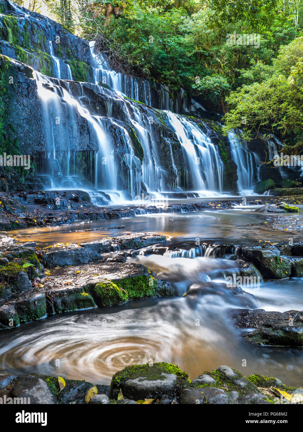 Nouvelle Zélande, île du Sud, Catlins, Purakaunui Falls Banque D'Images