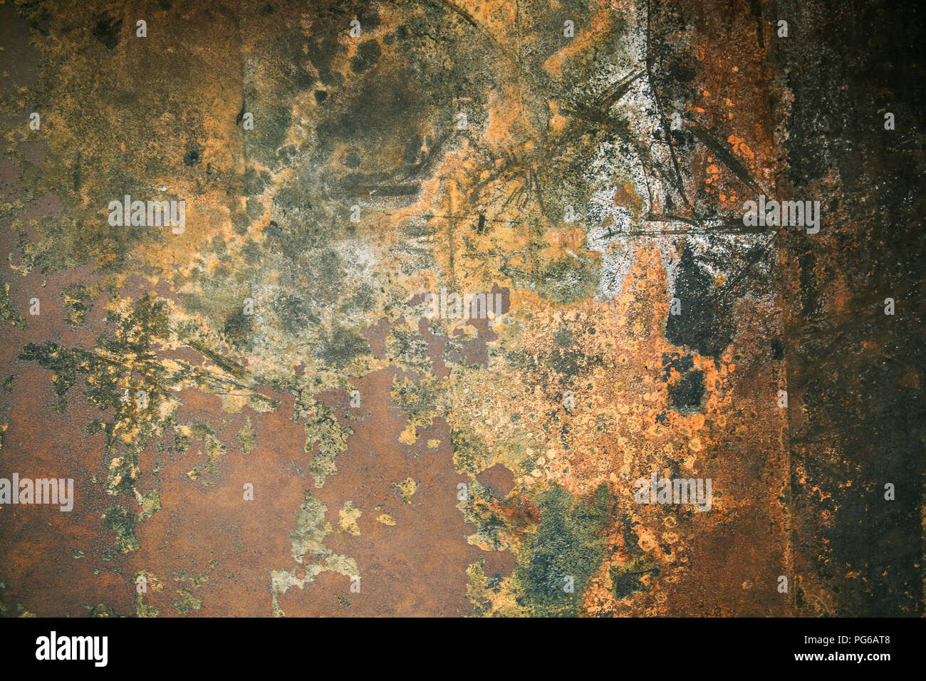 Dans la salle de bains, mur Corten close-up Banque D'Images