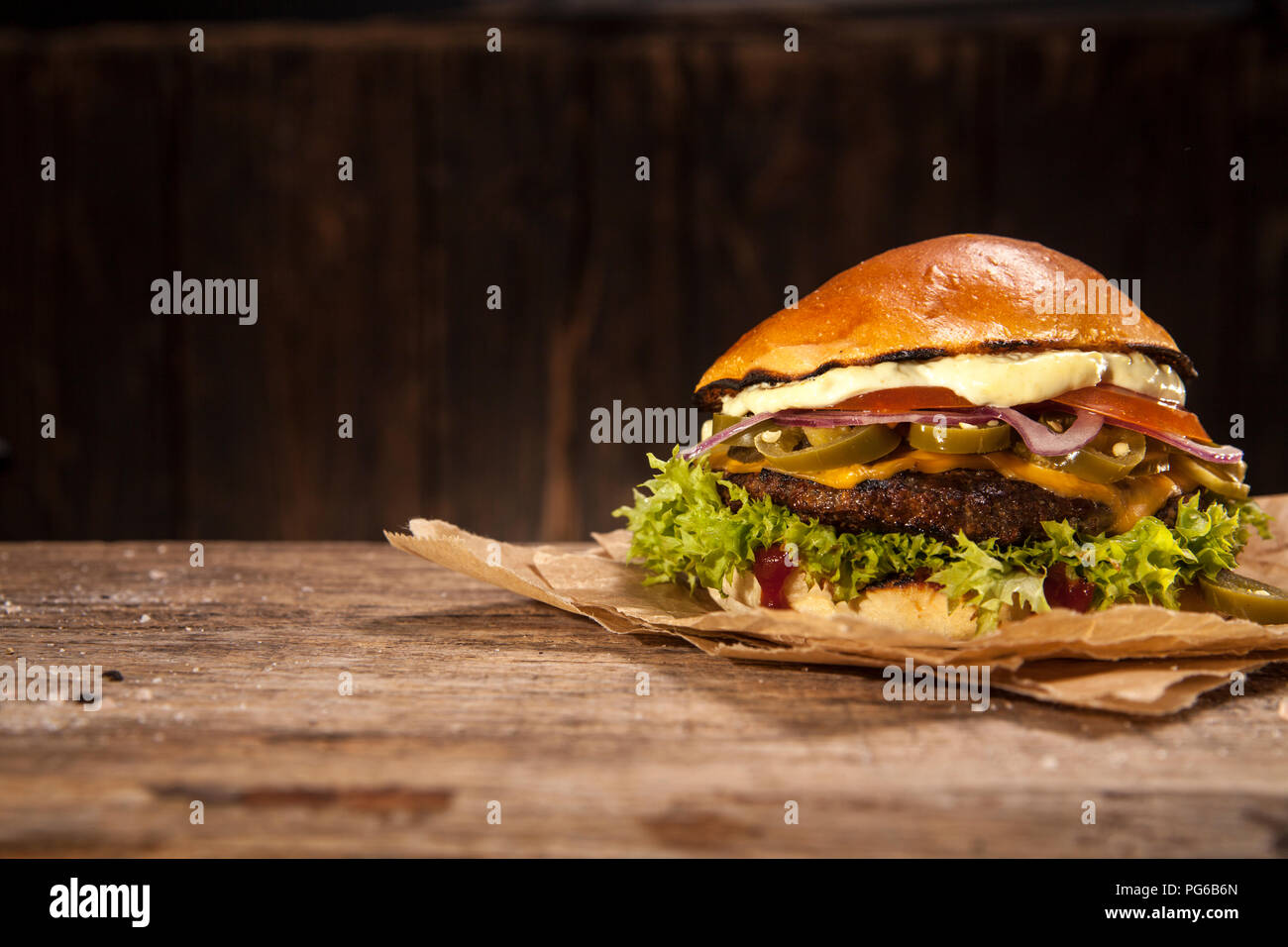 Hot Chili Burger Banque D'Images