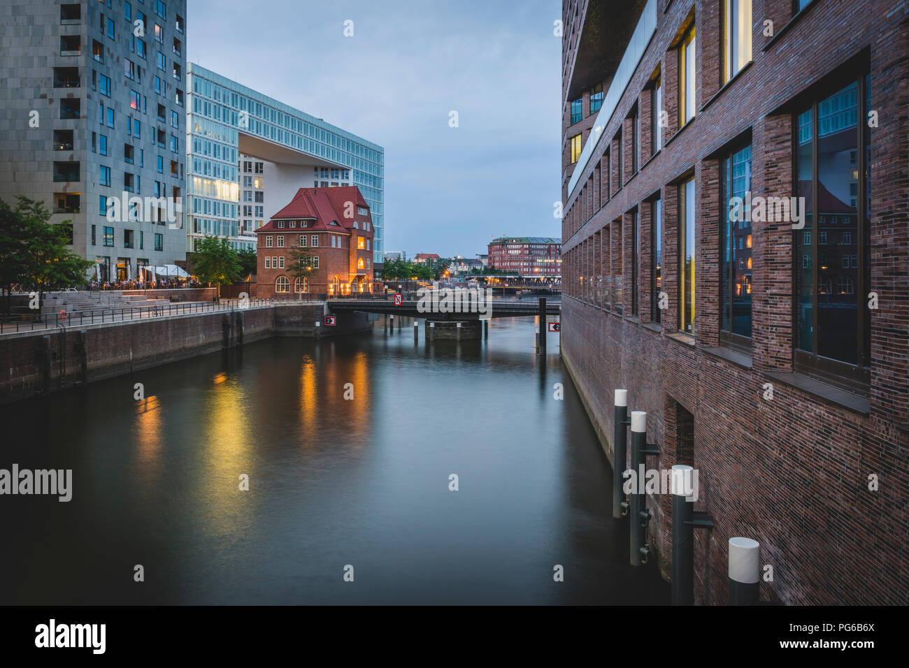Allemagne, Hambourg, Hafencity, vue d'Ericusspitze Banque D'Images