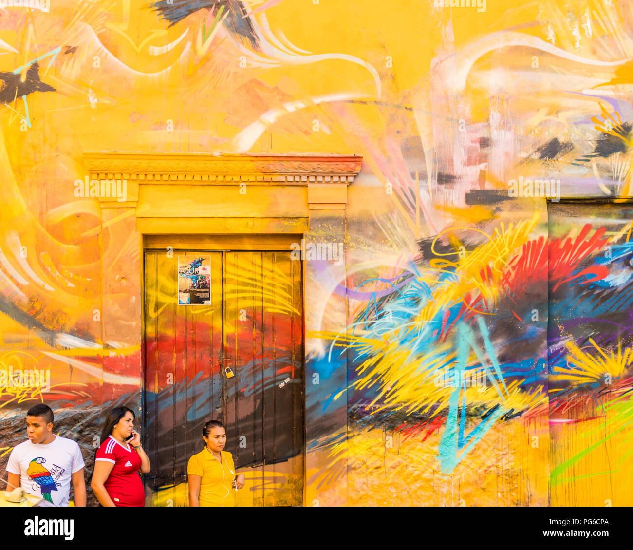 Une vue typique à Cartagena en Colombie. Banque D'Images