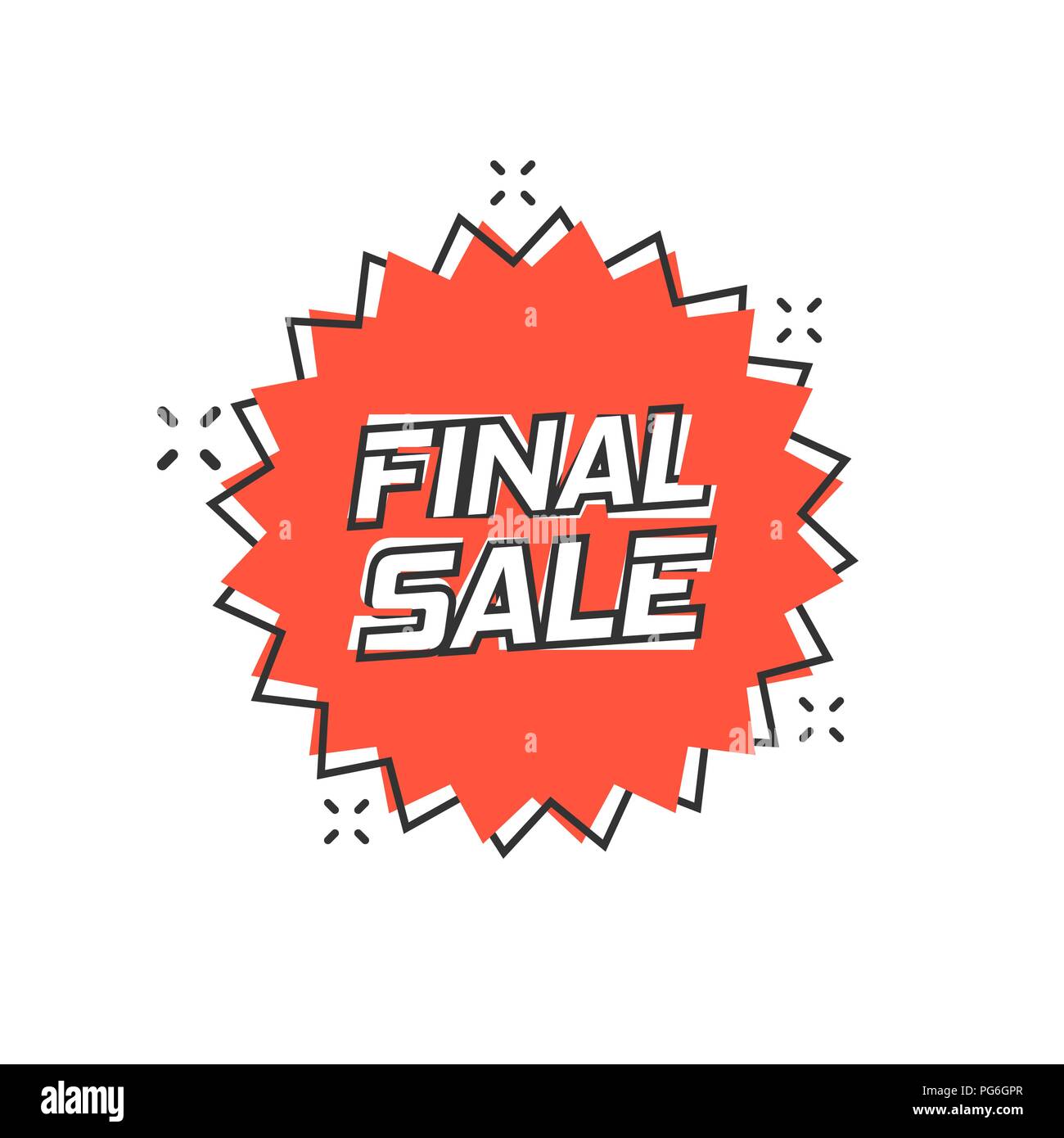 Vector cartoon commode sticker icône dans le style comique. Vente tag illustration pictogramme. Promotion discount vente finale effet splash concept. Illustration de Vecteur