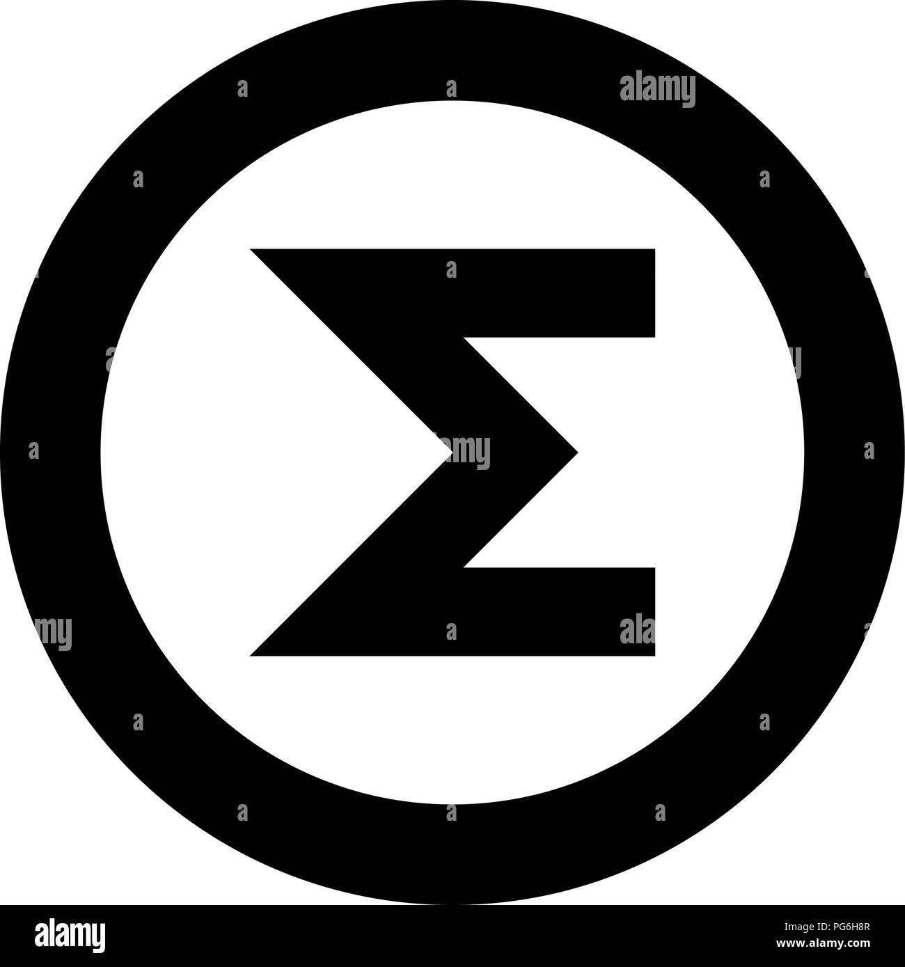 Icône Symbole somme en couleur noir cercle rond vector JE Illustration de Vecteur