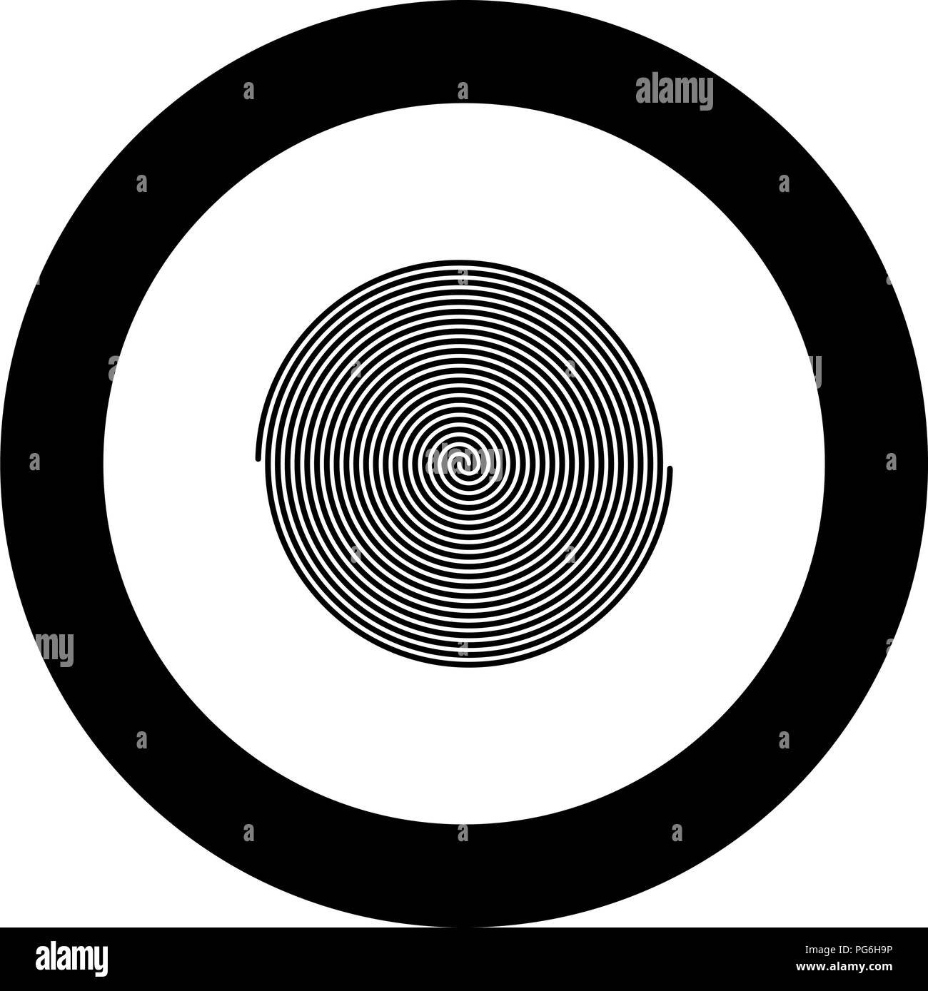 L'icône de couleur noir en spirale en cercle rond vector JE Illustration de Vecteur
