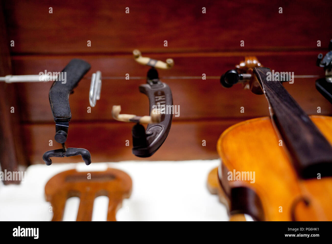 Le violon, le luthier, bois Banque D'Images