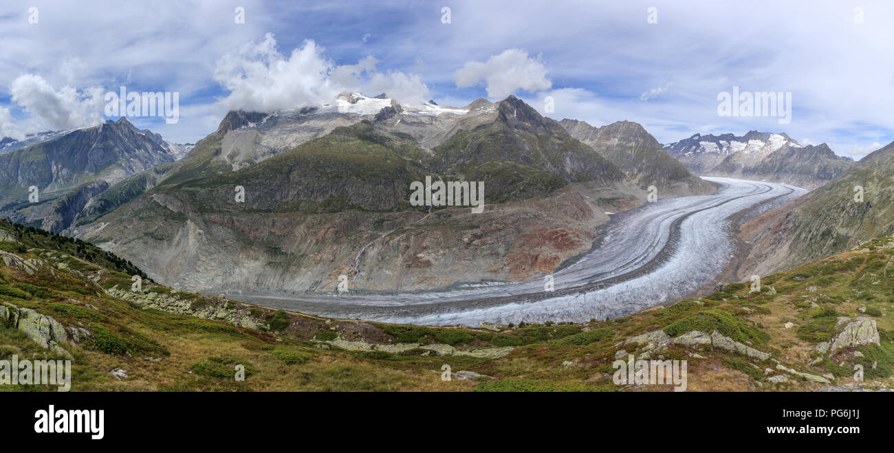 Vue sur le glacier d'Aletsch en Suisse Banque D'Images