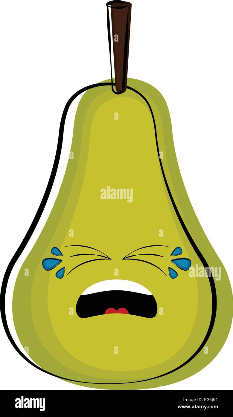 Poire personnage emote pleurer Illustration de Vecteur