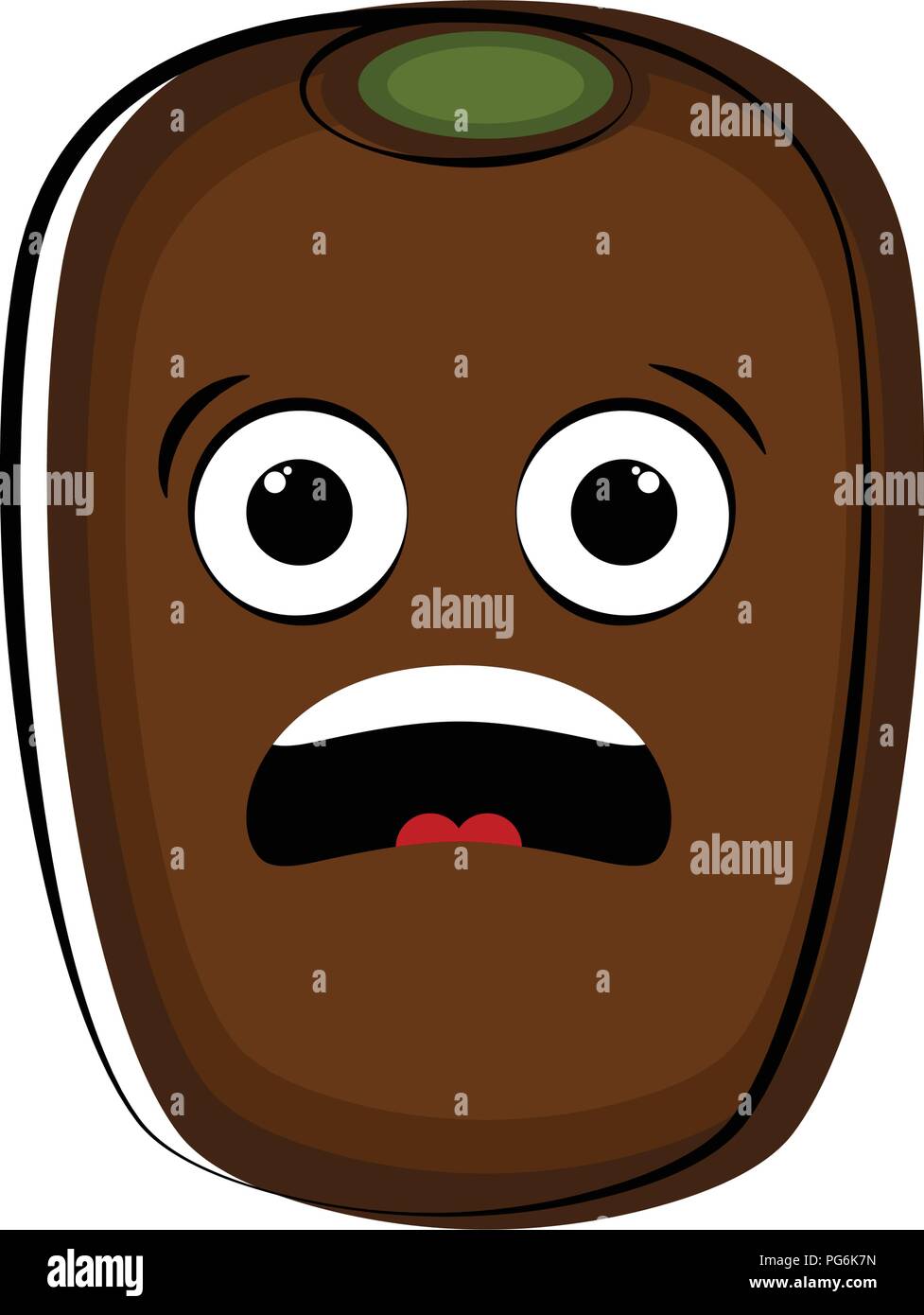 Surpris le kiwi personnage emote Illustration de Vecteur