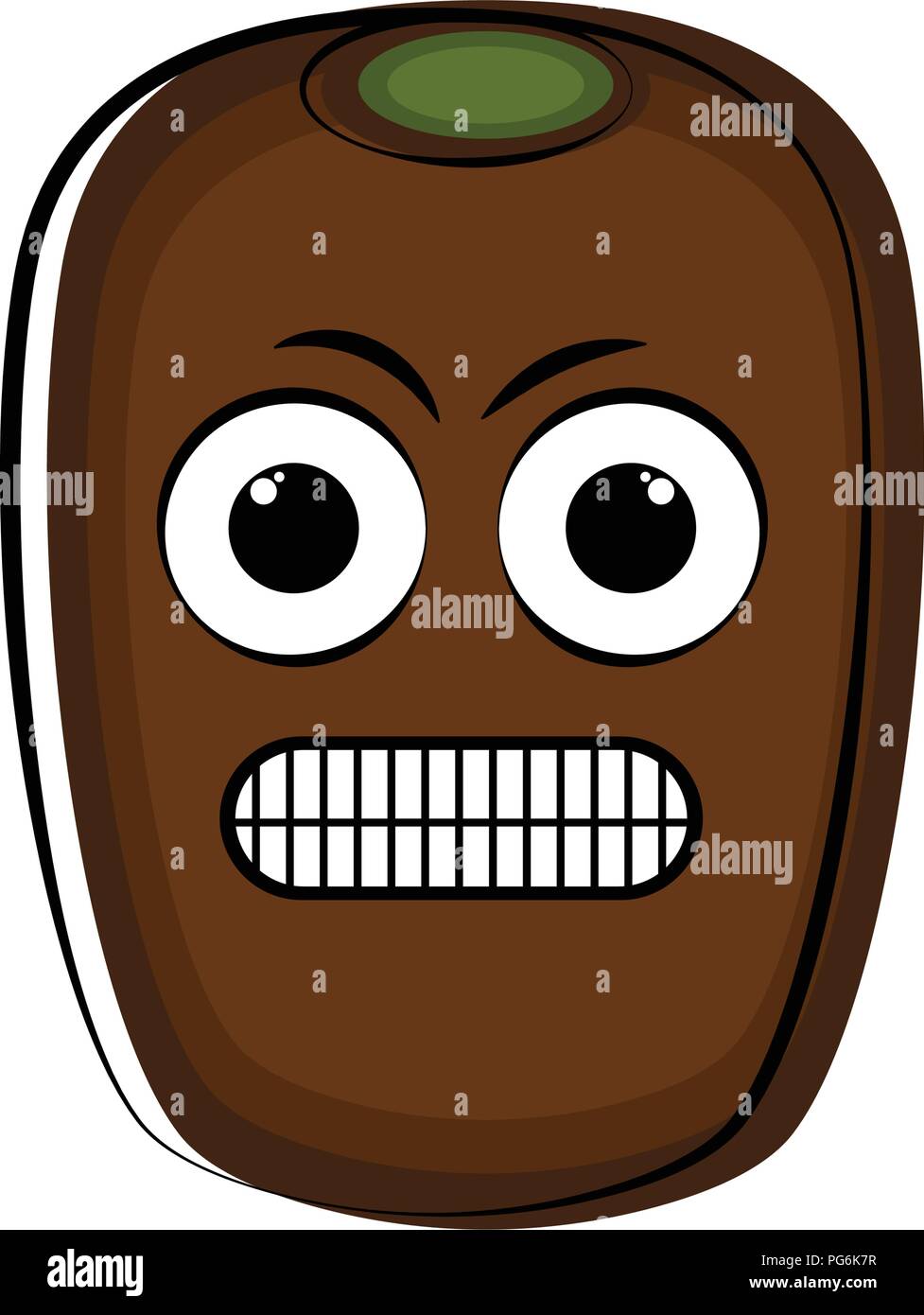 Les kiwis en colère emote de caractère de dessin animé Illustration de Vecteur