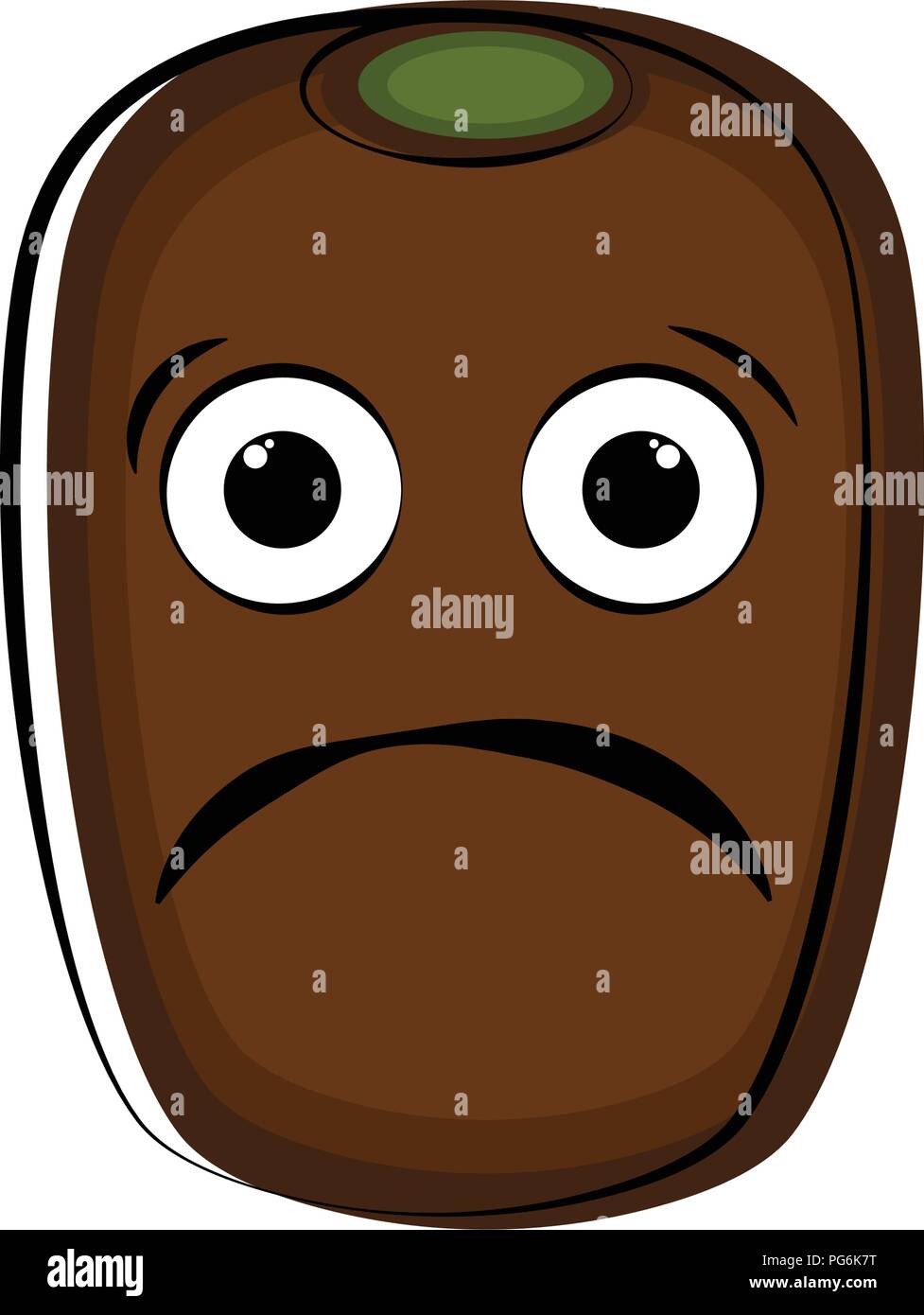 Kiwi triste personnage emote Illustration de Vecteur