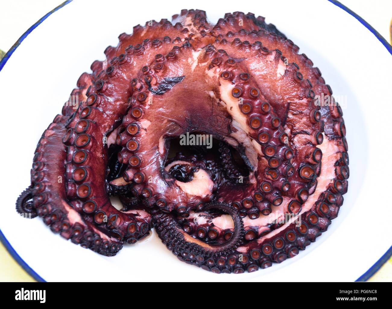 Poulpe cuit pulpo a feira plat typique de Galice Banque D'Images