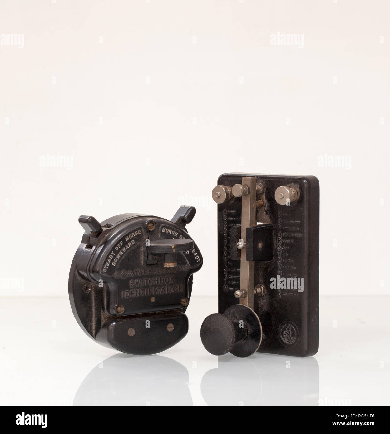 Le Code Morse en bakélite Vintage Keys Banque D'Images