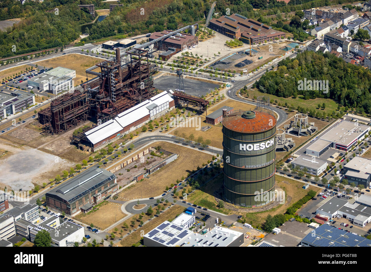 Zone industrielle de l'Ouest, Phoenix Industrial Estate, une ancienne usine sidérurgique Hoesch, Dortmund, TechnologieParkDortmund Amprion, Hacheney, Dortmund, l'AERI Ruhr Banque D'Images