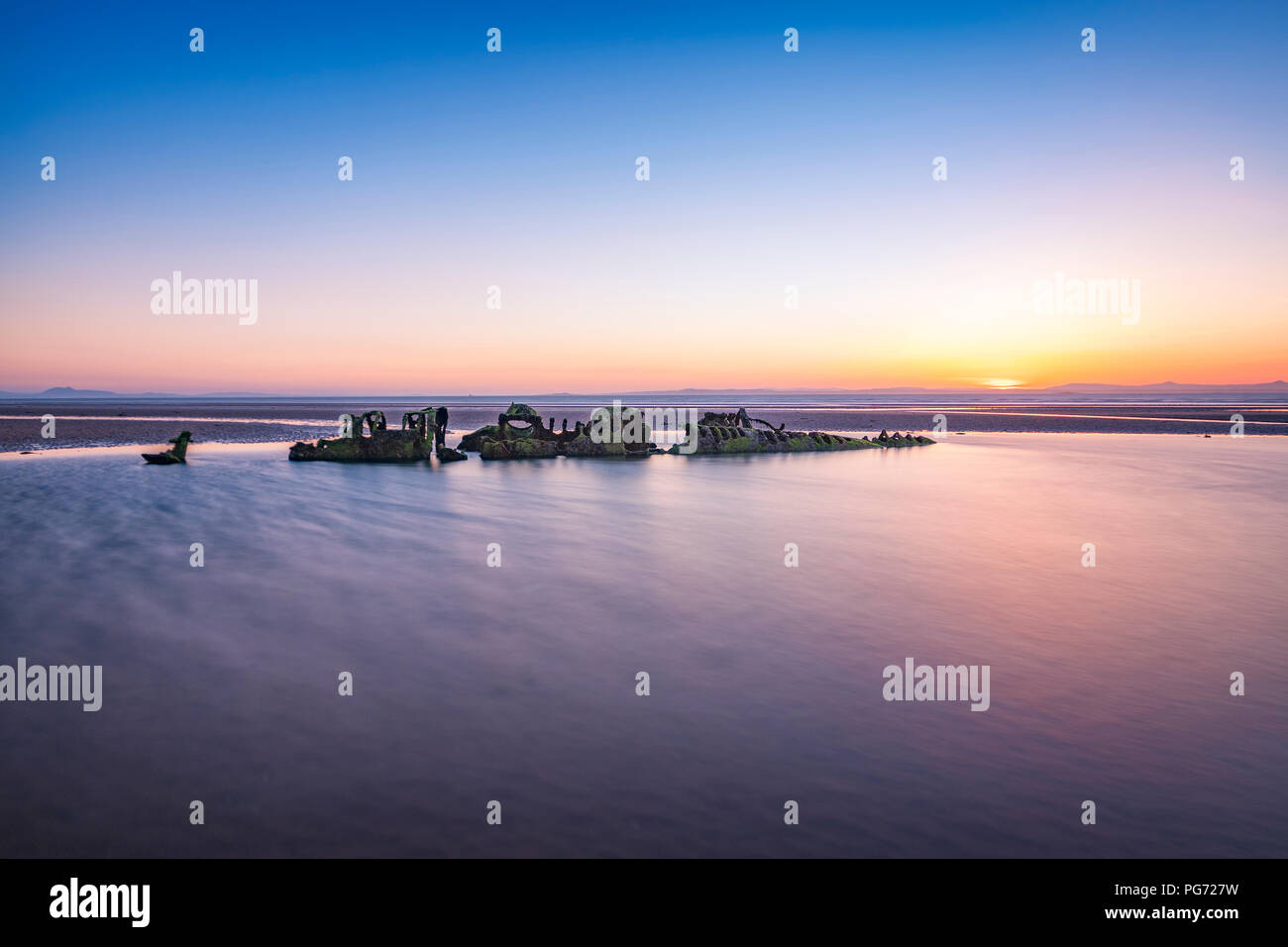 Mini Subs : Royaume-Uni, Ecosse, East Lothian, Aberlady : ÉPAVES DE LA SECONDE GUERRE MONDIALE sous-marins de poche, découverte à marée basse sur une barre de sable et accessible à visiter deux fois par d Banque D'Images