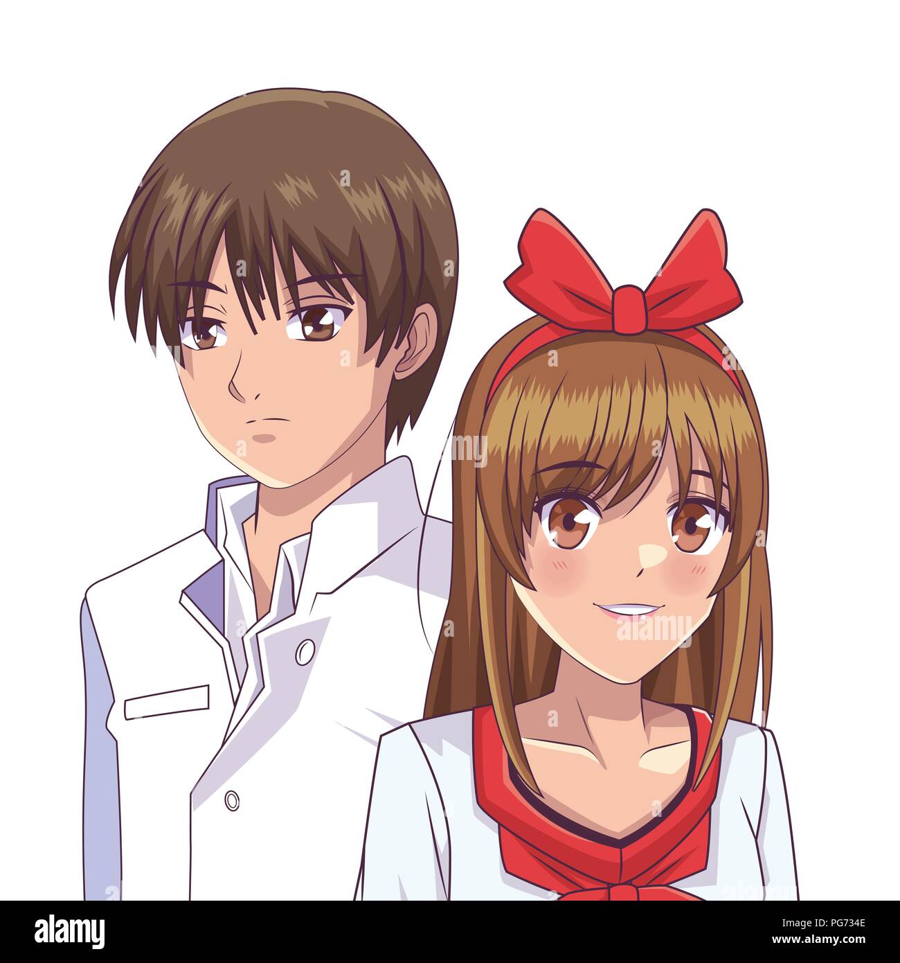 Couple Anime Manga Cartoon Vecteurs Et Illustration Image