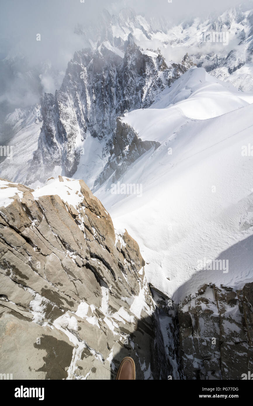 Paysage à la crête couverte de neige, Mont Blanc, France Banque D'Images