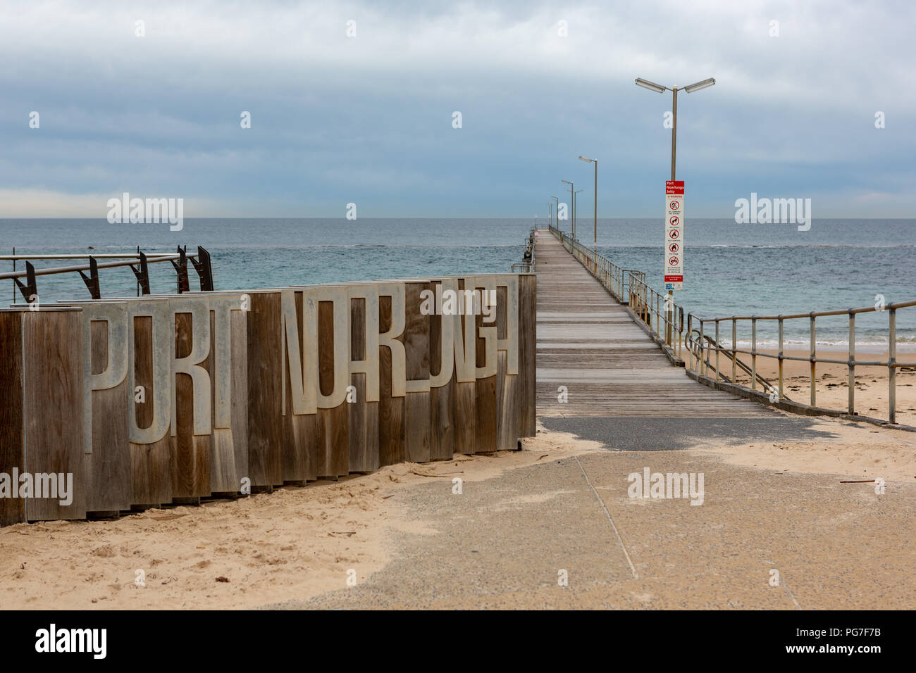 Le Port Noarlunga estran et jetée sur le 23 août 2018 dans le sud de l'Australie Banque D'Images