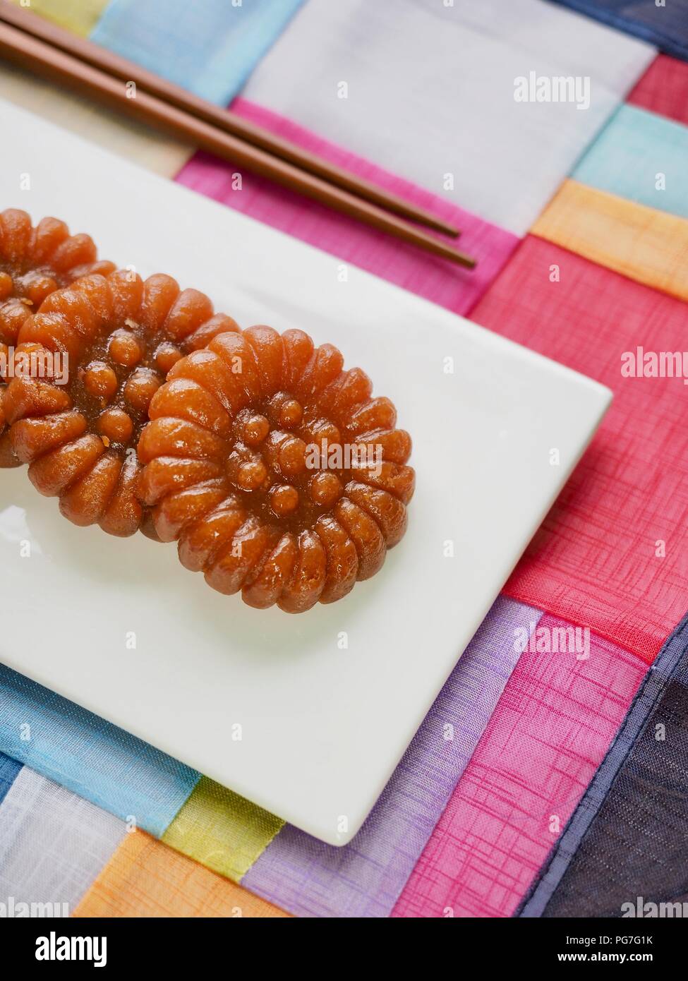 Bonbons traditionnels coréens, Miel Yakgwa Cookie Banque D'Images