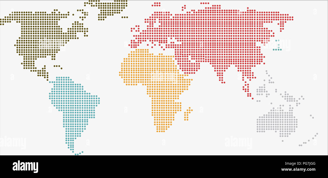 Carte du monde en pointillés Banque D'Images
