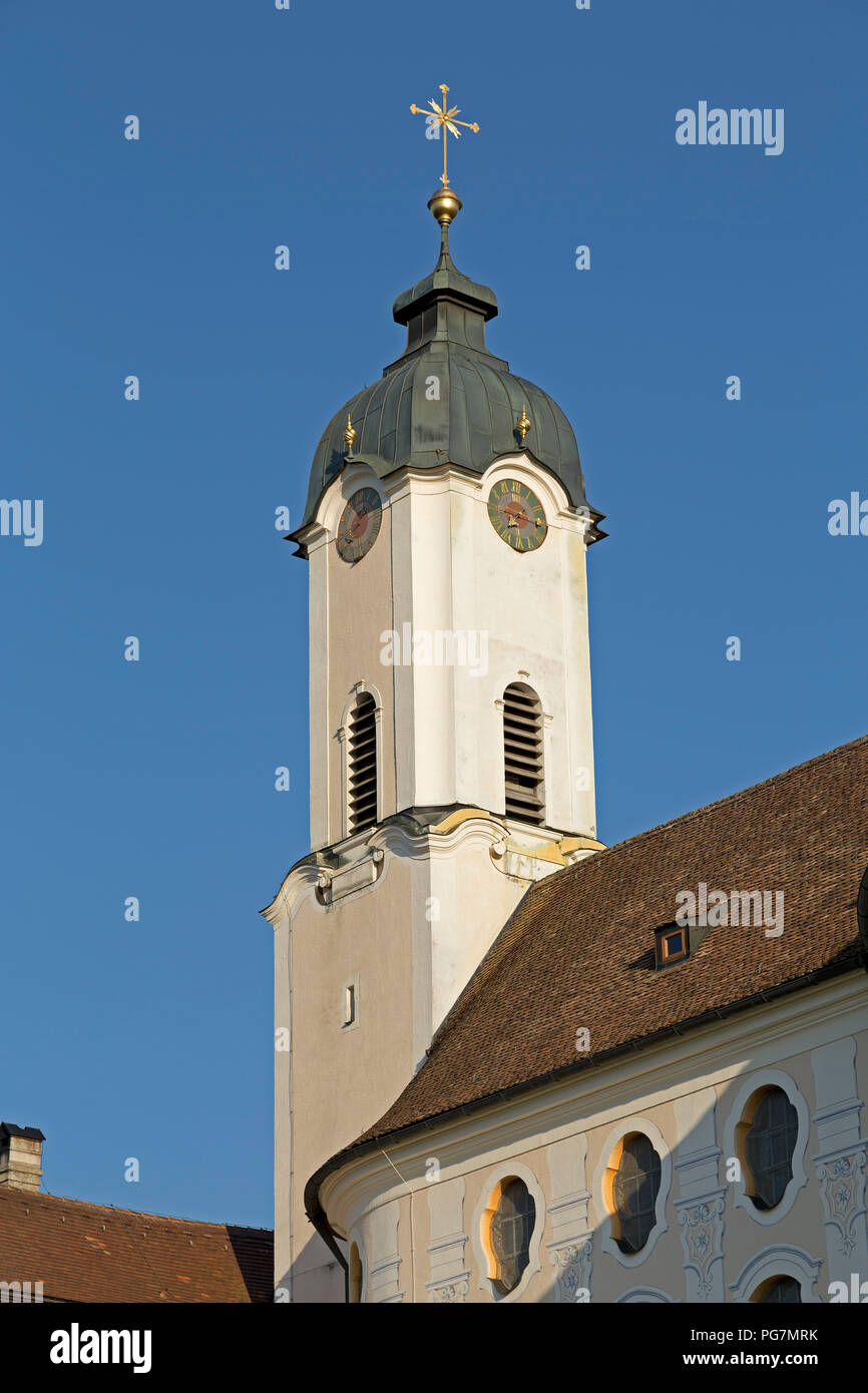 Wieskirche (église de pèlerinage de Wies) près de Steingaden, Allgaeu, Bavaria, Germany Banque D'Images