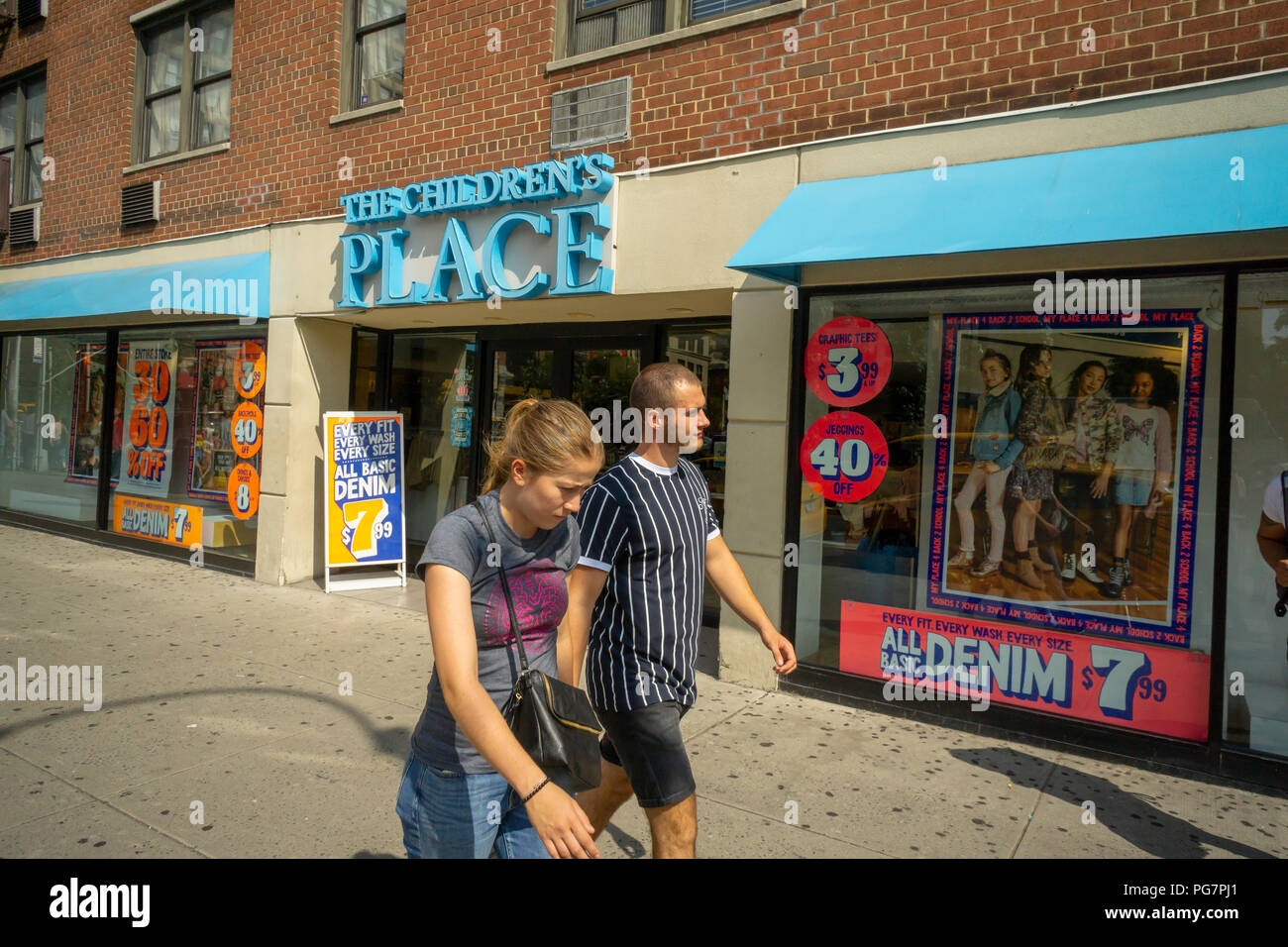 Un magasin dans le Children's Place sur Union Square à New York le Mardi, Août 21, 2018. The Children's Place est de faire rapport deuxième-quareter répartis le 23 août avant la cloche. (Â© Richard B. Levine) Banque D'Images