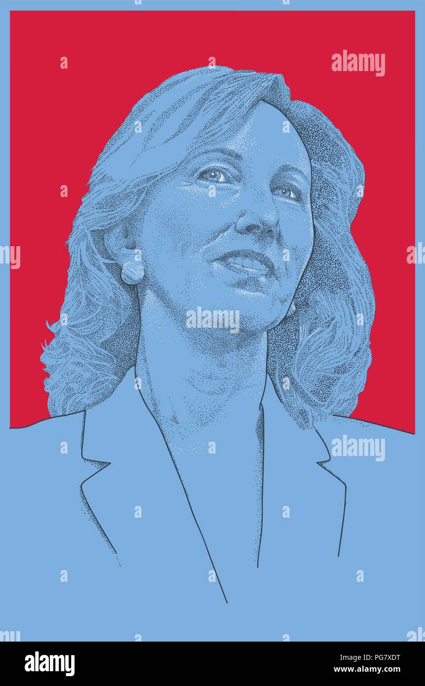 Portrait de Virginia sénatrice Barbara Martin Illustration de Vecteur