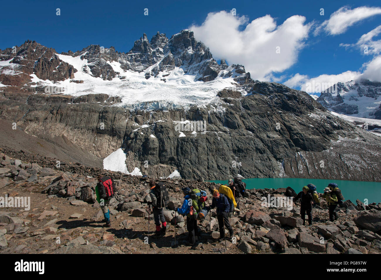 Trekking dans le Parc National de Cerro Castillo.région Aysén.Chili Banque D'Images