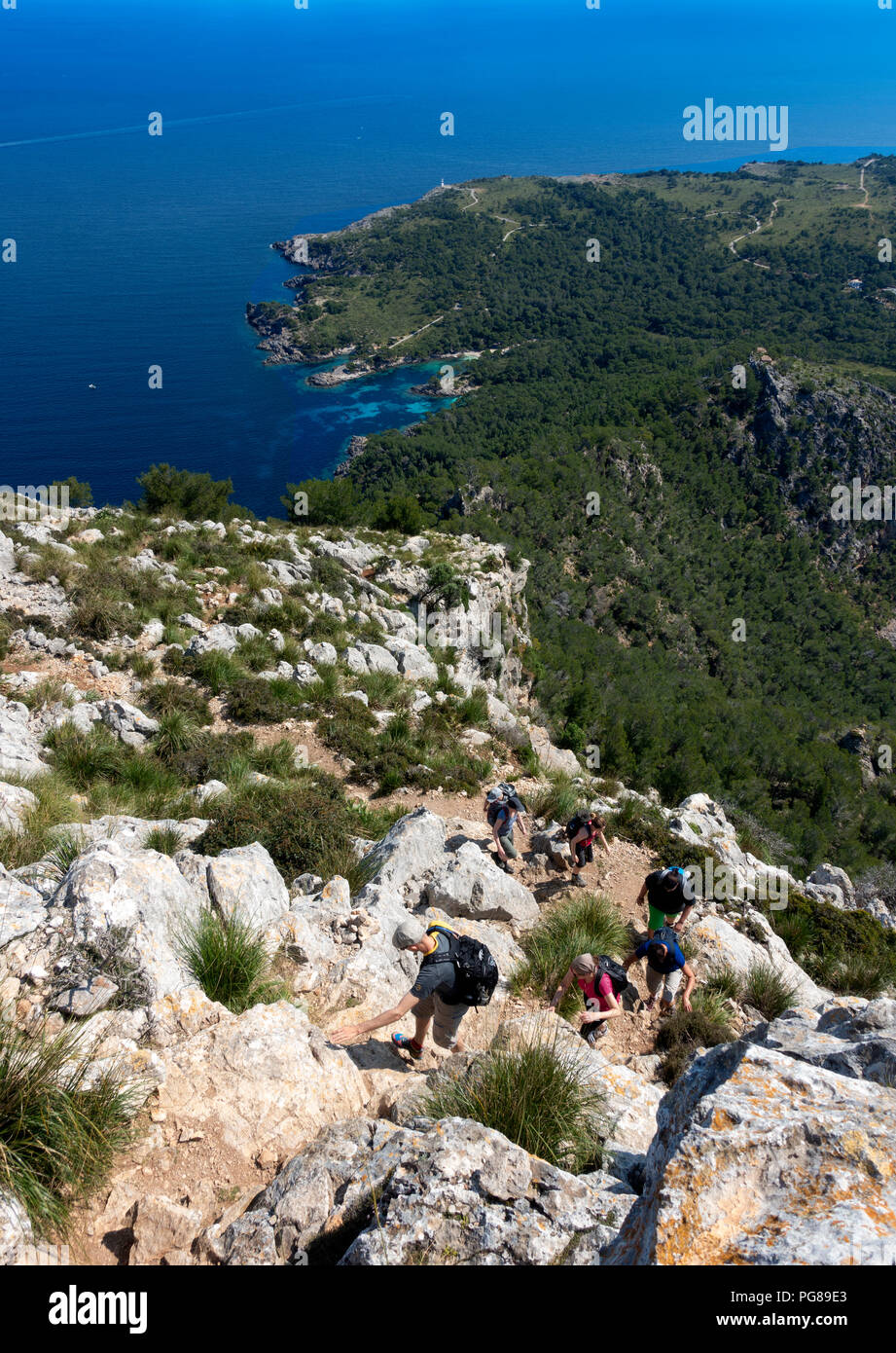 Trekking à Majorque.Cap Pinar.Alcudia Mallorca Island.Spaijn. Banque D'Images