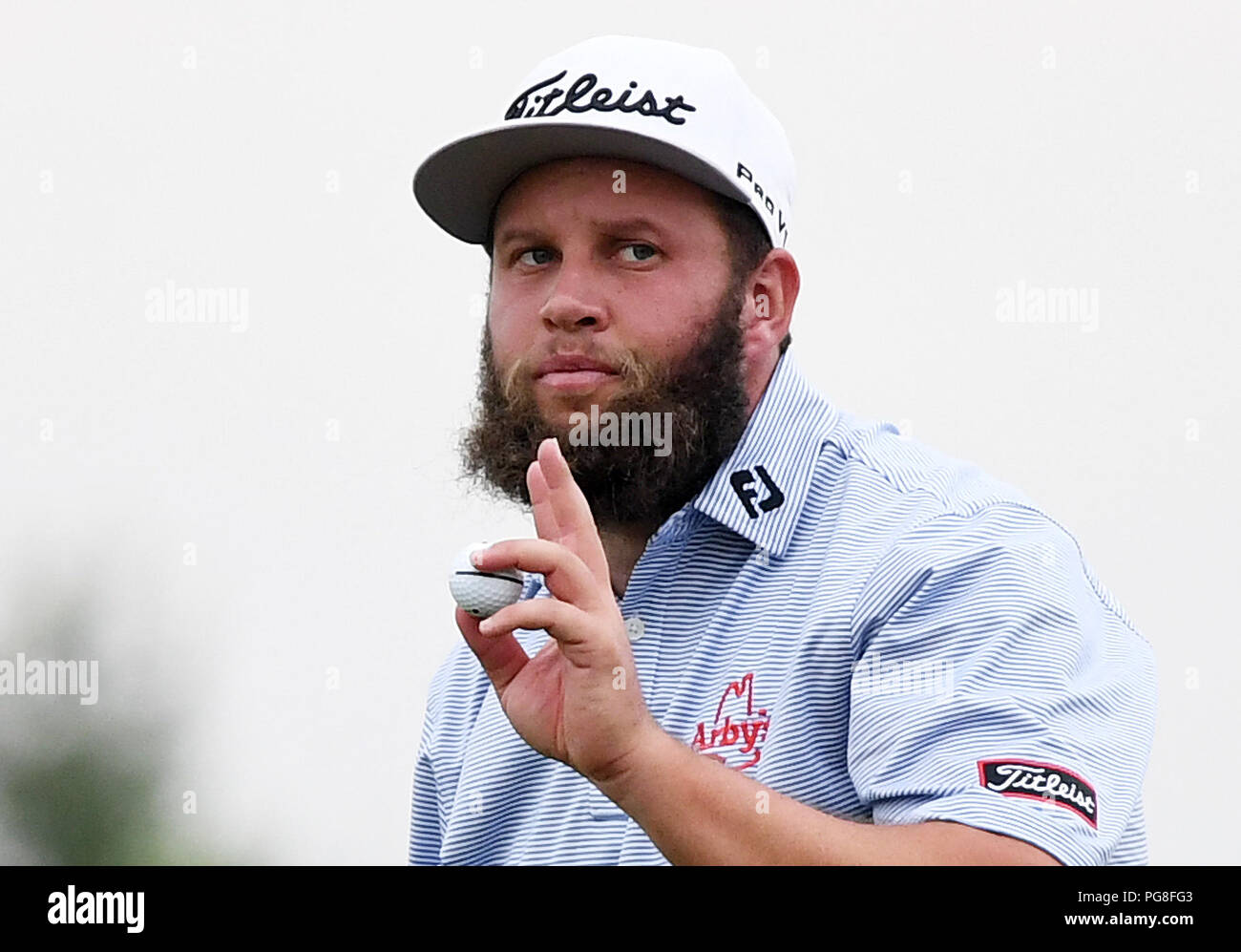 Vysoky Ujezd, République tchèque. Août 24, 2018. Golfeur Andrew Johnston est visible pendant la République tchèque Masters Golf Tournament au sein de la tournée européenne, à Vysoky Ujezd, République tchèque, le 24 août 2018. Photo : CTK/Vondrous Romain Photo/Alamy Live News Banque D'Images