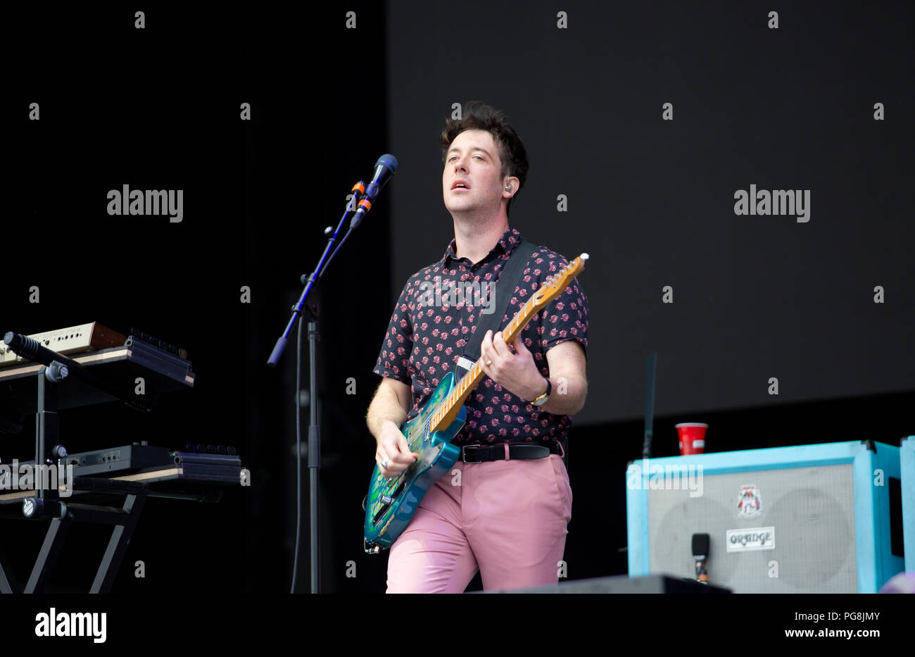 Les wombats se sont spectacle le premier jour sur la scène principale du festival de lecture 2018 Banque D'Images